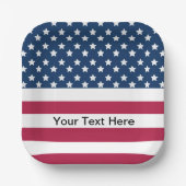 アメリカ国旗の星とストライプ ペーパープレート (正面)
