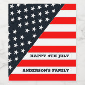 アメリカ国旗の星とストライプ ワインラベル (シングルラベル)