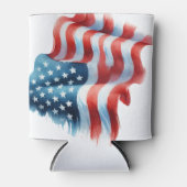 アメリカ国旗の星とストライプ 缶クーラー (正面)