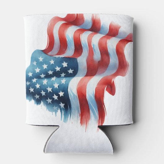 アメリカ国旗の星とストライプ 缶クーラー (裏面)