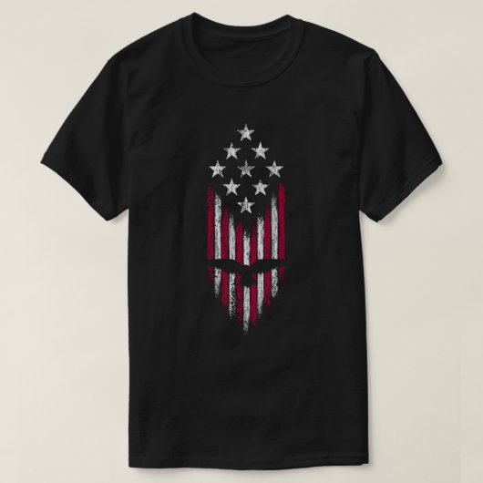 アメリカ国旗の星とワシ Tシャツ (デザイン正面)