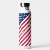 アメリカ国旗の星ストライプカスタムモノグラムの ウォーターボトル (左面)