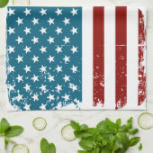 アメリカ国旗の星ストライプ赤白青 キッチンタオル (折り畳み)