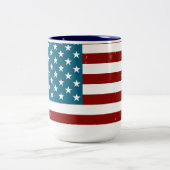 アメリカ国旗の星ストライプ赤白青 ツートーンマグカップ (中央)