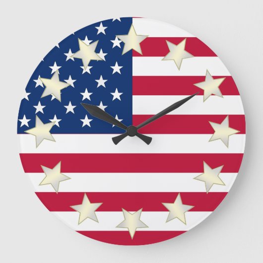 アメリカ国旗の星マーカークロック ラージ壁時計 (正面)
