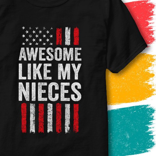 アメリカ国旗の星条旗 クールな姪っ子たちみたい Tシャツ