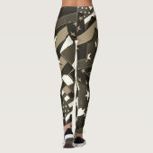 アメリカ国旗の星柄セピアアブストラクトアートレギンス レギンス (裏面)