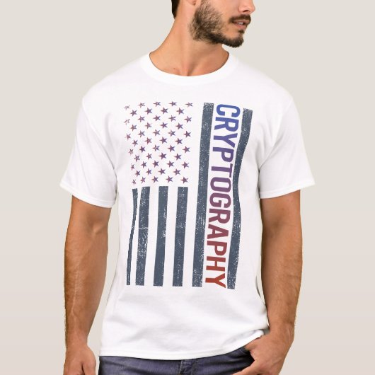 アメリカ国旗の暗号学 Tシャツ (正面)