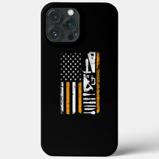 アメリカ国旗の木工ギフト大工木材 iPhone 13 PRO MAXケース