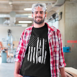 アメリカ国旗の木工大工の大工ギフト Tシャツ