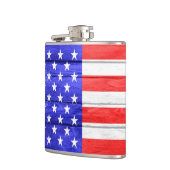 アメリカ国旗の木材 フラスク (左)