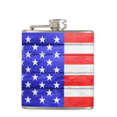 アメリカ国旗の木材 フラスク (正面)