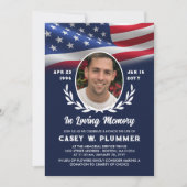 アメリカ国旗の楕円形フォトライフお祝い 招待状 (正面)