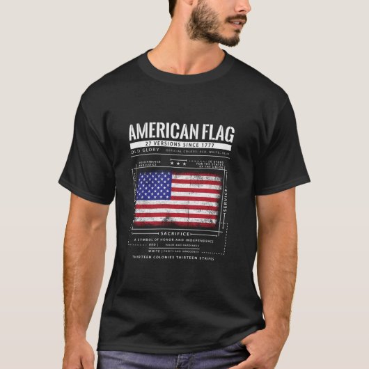 アメリカ国旗の模式愛国的軍隊アメリカ Tシャツ (正面)