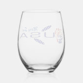 アメリカ国旗の横向きの青いローズパーソナライズド ステムなしワイングラス (裏面)