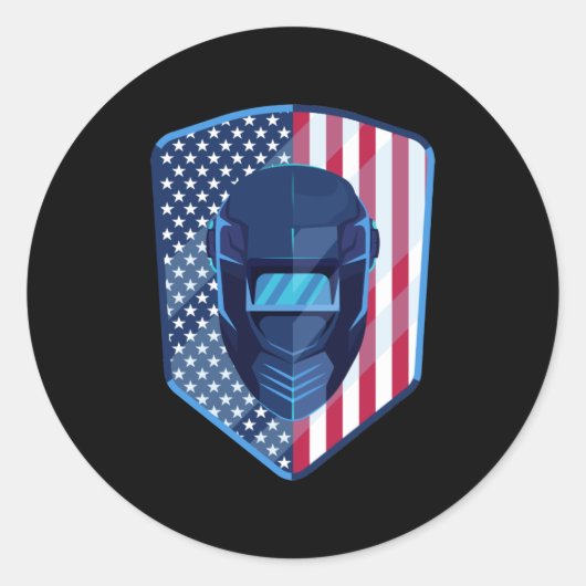 アメリカ国旗の歓迎と愛国的な歓迎 ラウンドシール (正面)