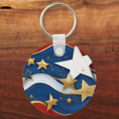 アメリカ国旗の歪みクラシックトランプ キーホルダー (裏面)