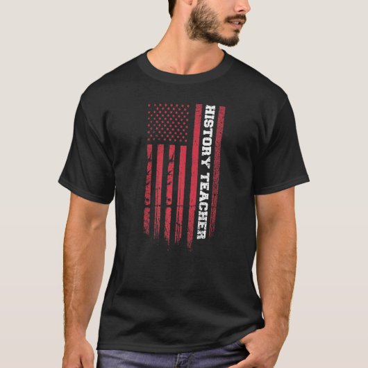 アメリカ国旗の歴史先生おたくネルディギーク Tシャツ (正面)