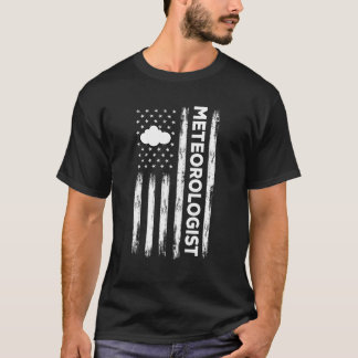 アメリカ国旗の気象学者アメリカウェザーマンウェザウ Tシャツ