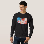 アメリカ国旗の水彩画 スウェットシャツ (正面フル)
