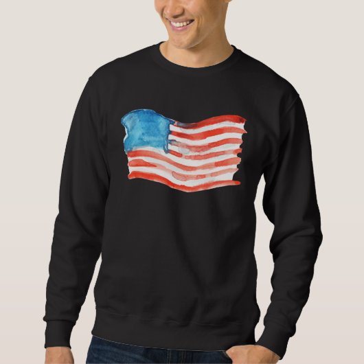 アメリカ国旗の水彩画 スウェットシャツ (正面)