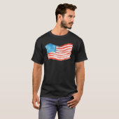 アメリカ国旗の水彩画 Tシャツ (正面フル)