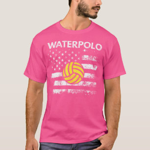 アメリカ国旗の水球泳クールぎ選手 Tシャツ