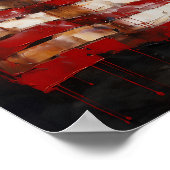 アメリカ国旗の油絵プリント ポスター (角)