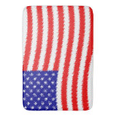 アメリカ国旗の波紋 バスマット (正面縦)