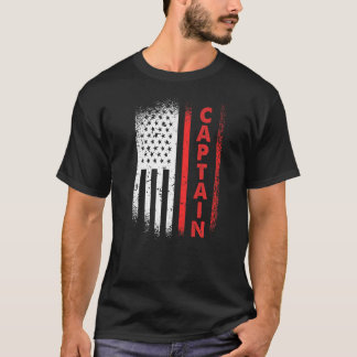 アメリカ国旗の消防士キャプテンプレミアム Tシャツ