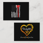 アメリカ国旗の消防士 赤い消防士 名刺 (正面/裏面)