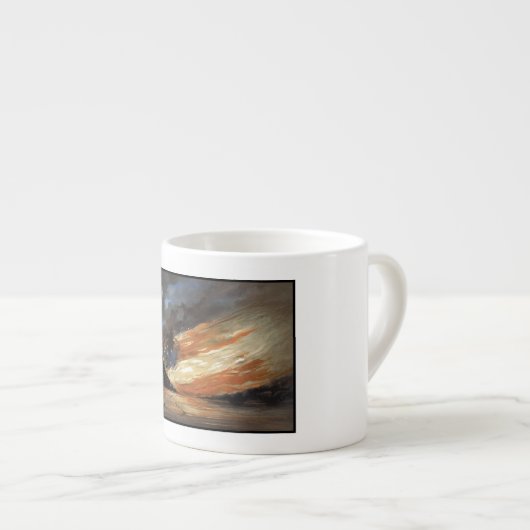 アメリカ国旗の火に反乱軍の内戦の旗艦 エスプレッソカップ (正面右)