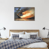 アメリカ国旗の火に反乱軍の内戦の旗艦 キャンバスプリント (インサイチュ (寝室))