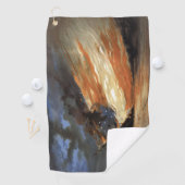 アメリカ国旗の火に反乱軍の内戦の旗艦 ゴルフタオル (インサイチュ)