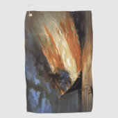 アメリカ国旗の火に反乱軍の内戦の旗艦 ゴルフタオル (正面)