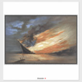 アメリカ国旗の火に反乱軍の内戦の旗艦 シール (シート)