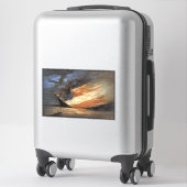 アメリカ国旗の火に反乱軍の内戦の旗艦 シール (スーツケース)