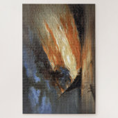 アメリカ国旗の火に反乱軍の内戦の旗艦 ジグソーパズル (縦)