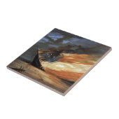 アメリカ国旗の火に反乱軍の内戦の旗艦 タイル (側面)