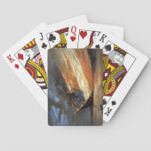 アメリカ国旗の火に反乱軍の内戦の旗艦 トランプ (裏面)