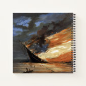 アメリカ国旗の火に反乱軍の内戦の旗艦 ノートブック (裏面)