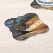 アメリカ国旗の火に反乱軍の内戦の旗艦 ペーパーコースター (アングル)