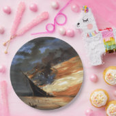 アメリカ国旗の火に反乱軍の内戦の旗艦 ペーパープレート (パーティー)