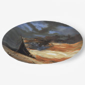 アメリカ国旗の火に反乱軍の内戦の旗艦 ペーパープレート (アングル)