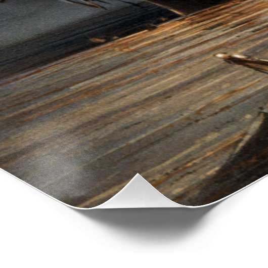 アメリカ国旗の火に反乱軍の内戦の旗艦 ポスター (コーナー)