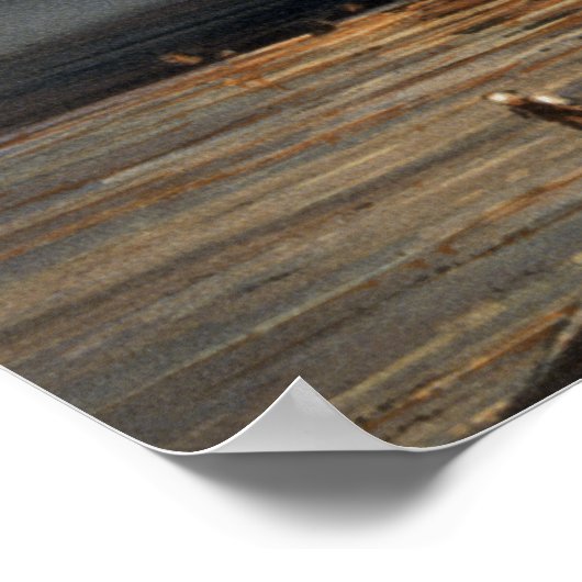 アメリカ国旗の火に反乱軍の内戦の旗艦 ポスター (角)