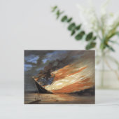 アメリカ国旗の火に反乱軍の内戦の旗艦 ポストカード (スタンド正面)