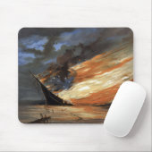 アメリカ国旗の火に反乱軍の内戦の旗艦 マウスパッド (マウス)