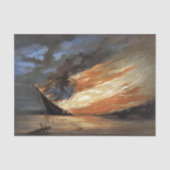 アメリカ国旗の火に反乱軍の内戦の旗艦 薄葉紙 (正面)