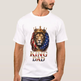 アメリカ国旗の父ライオン Tシャツ